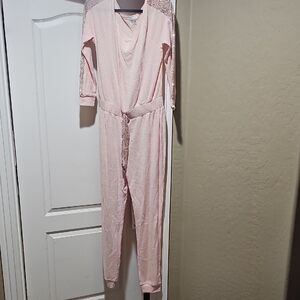 VENUS Light Pink Jumpsuit with Silver Accents